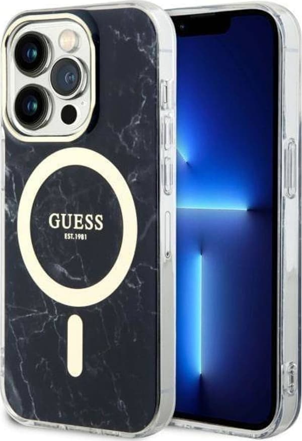 Guess GUHMP14XPCUMAK iPhone 14 Pro Max 6.7\" sort/sort Hardcase Marble MagSafe