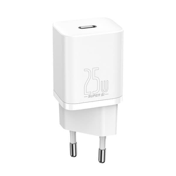 Baseus Rejseoplader Super Si 1C Hurtigoplader 25W EU Hvid (CCSP020102)