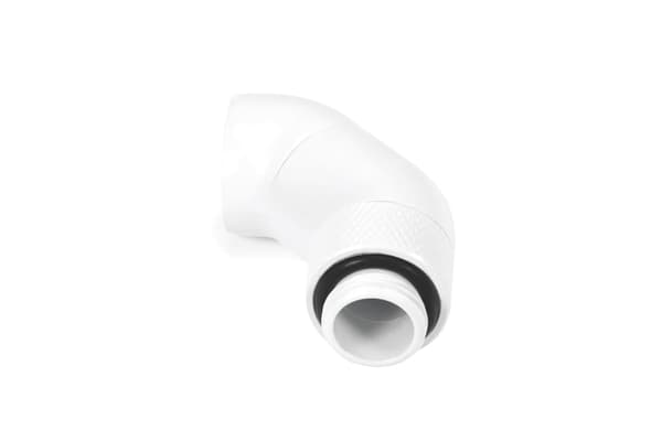Alphacool Vinkeladapter, 45 grader, Dobbelt, Drejelig, G1/4 AG til G1/4 IG - Hvid