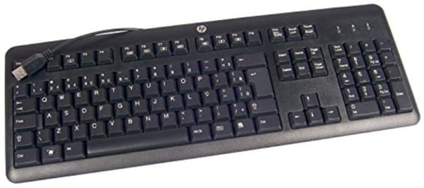 HP 672647-073 tastatur USB Spansk Sort
