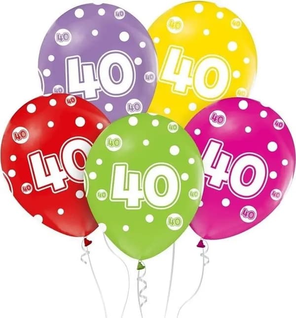 GoDan Ballonger 40-årsdag Nummer 30cm 5st