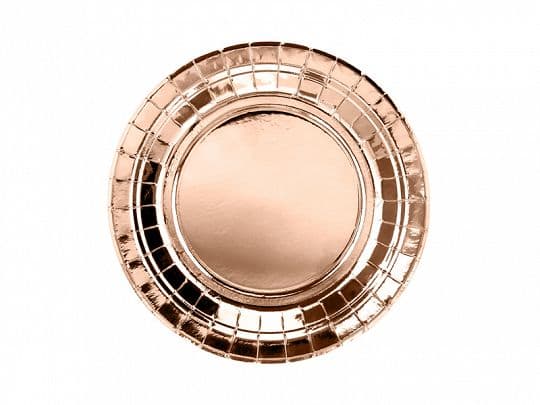 Party Deco Paptallerkener, rosa guld, 18 cm, 6 stk universal