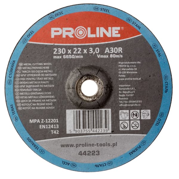 Metallkapskiva t42, 125x2.5x22a36s proline