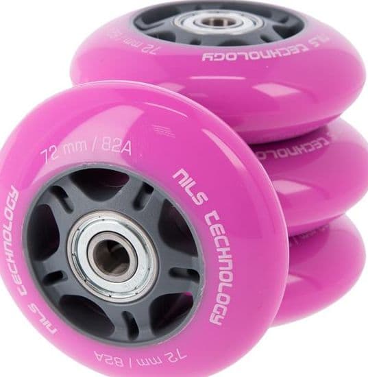 Nils Extreme PU 72x24 82A (4st) ROSA + ABEC-7 (8st) NILS EXTREME SET
