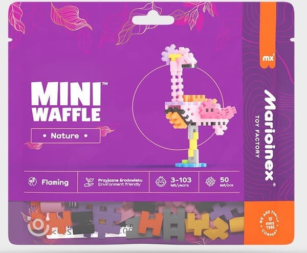 Mini Vaffel Natur 50el Flamingo