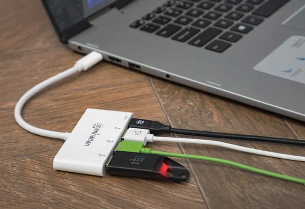 USB-hubb Manhattan 3-portars USB-C 3.1 Gen1