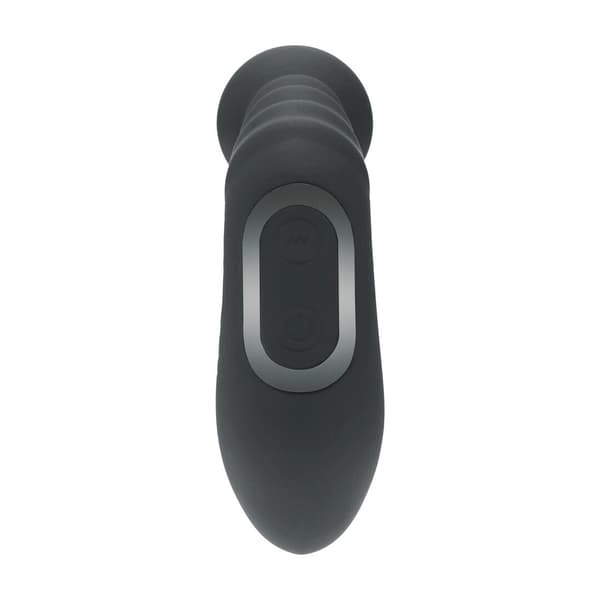 Vibrerande Värmande Böjbar Knackande Pärlad Silikon Prostatastimulator - Svart