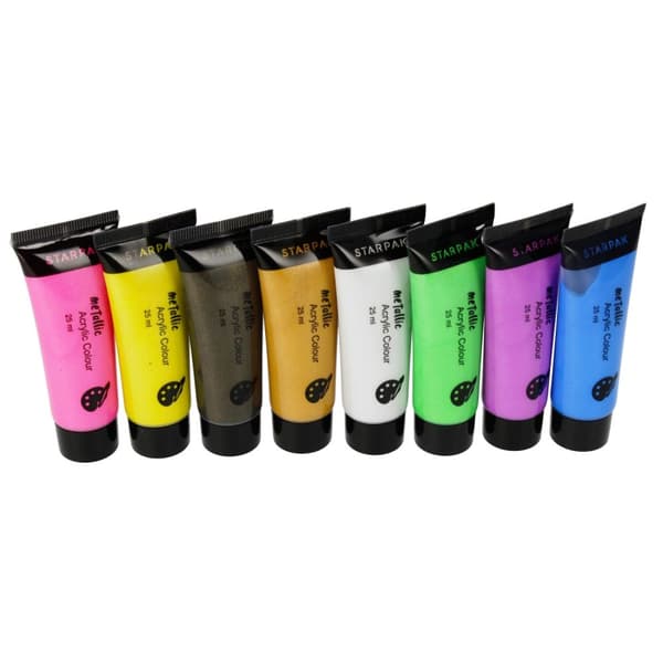 AKRYLFÄRG 8COL 25ML METALC STK WB 6/24 PG