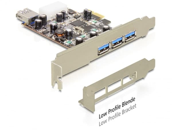 DELOCK 89281 Delock PCI Express-kort > 3 x extern + 1 x intern USB 3.0
