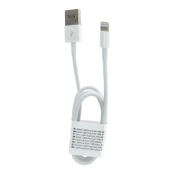 USB-kabel för iPhone Lightning 8-pin C601 1 meter vit