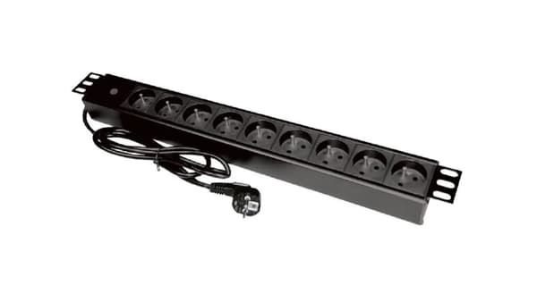 A-LANTEC Strømskinne 19\"-9xCEE 7/5-stik 7/7 LED