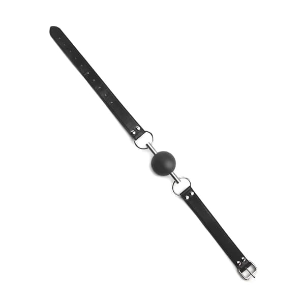 Ouch! Klassisk Solid Bollgag Justerbar Läderrem Svart