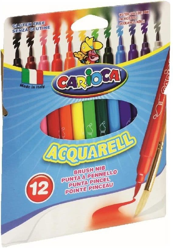 Akvarelpenne 12 farver CARIOCA