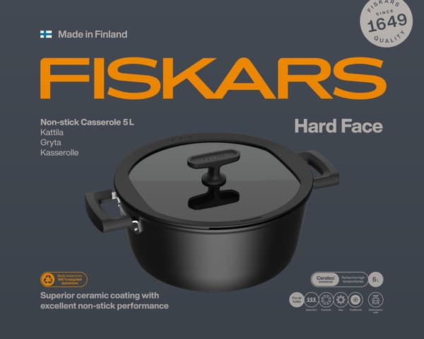 Kattila Fiskars Hard Face 1075527, 5 l