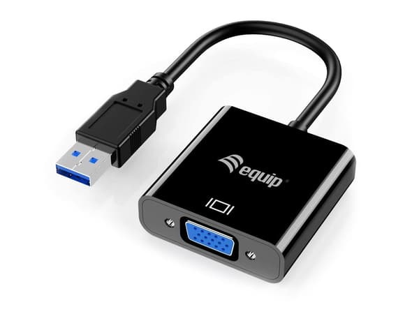 Equip 133384 USB grafisk adapter 1920 x 1080 pixel Sort