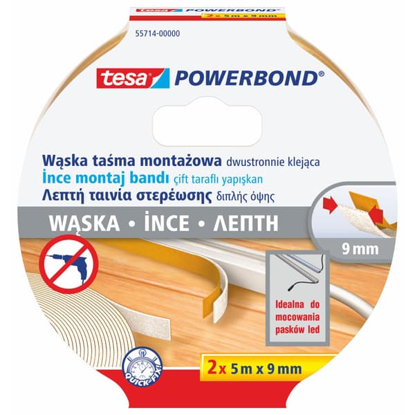 Tape montering.to str.til led strips 2x 5m:9mm (h5571400) pro