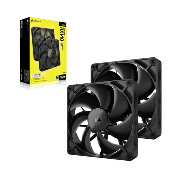 CORSAIR Køleventilator 140*140*25 RX140 iCUE Link Dobbelt Sæt