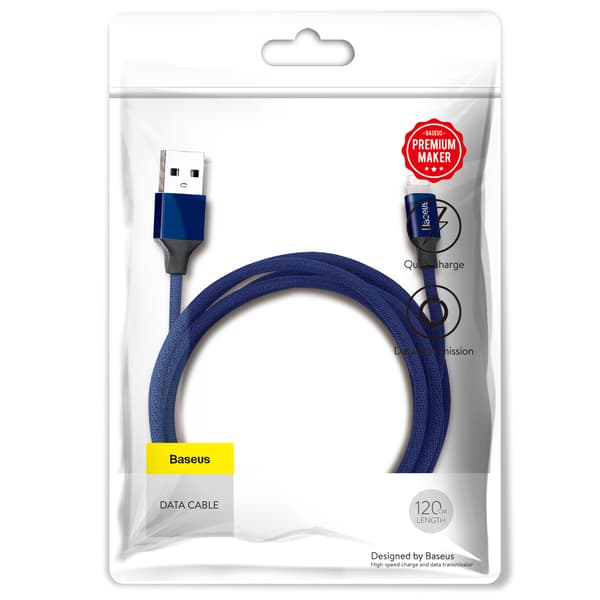Baseus Original Lightning-kabel iPhone Yiven 1,2m Marinblå