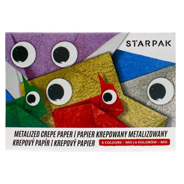 6 färger C5 Crepe Metalliserat Papper