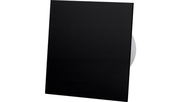 Badrumsfläkt svart blank plexiglas FI 125