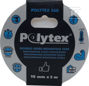 DUBBELHÄFTANDE TEJP VIT 19MMX1,1MMX5M