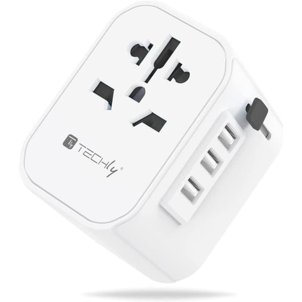TECHLY Adapter Rejsestik EU/UK/USA 3x USB Oplader