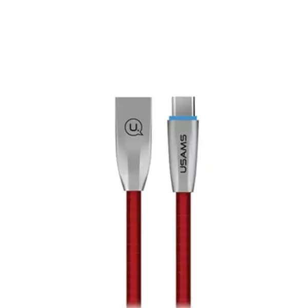 USAMS Punottu kaapeli U-Light USB-C punainen/punainen 1,2m TCZSUSB04 (US-SJ184)