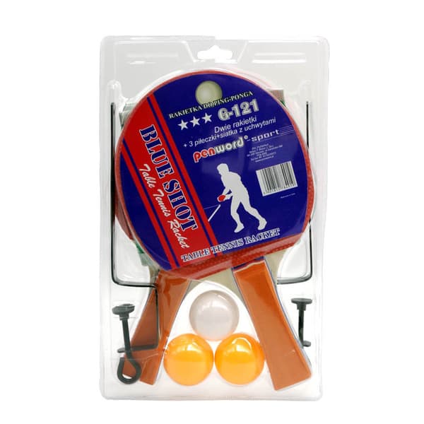 Bordtennissæt/bordtennis, 2 bat, 3 bolde + G121 net
