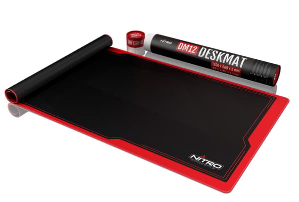 Nitro Concepts Skrivebordsmåtte, 1200x600mm - sort/rød
