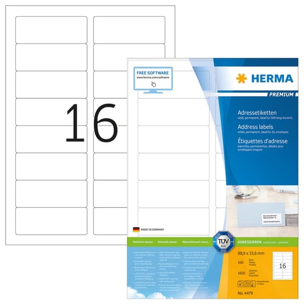 HERMA Premium - laminerede adressemærk