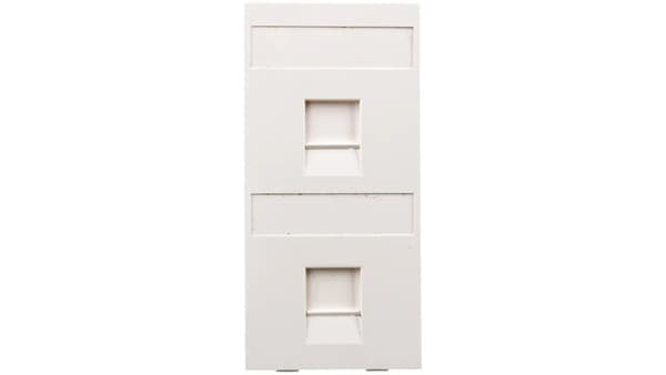 Simon Connect CIMA plade 2x RJ med dæksler universal ren hvid S76B/9
