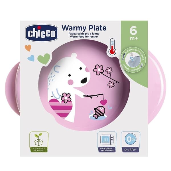 Chicco Lämmitettävä lautanen 2in1 pinkki