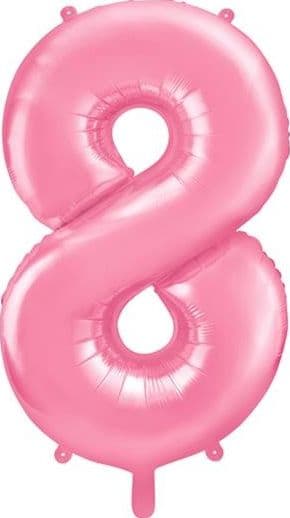 Folieballong Nummer \"8\", 86cm, rosa