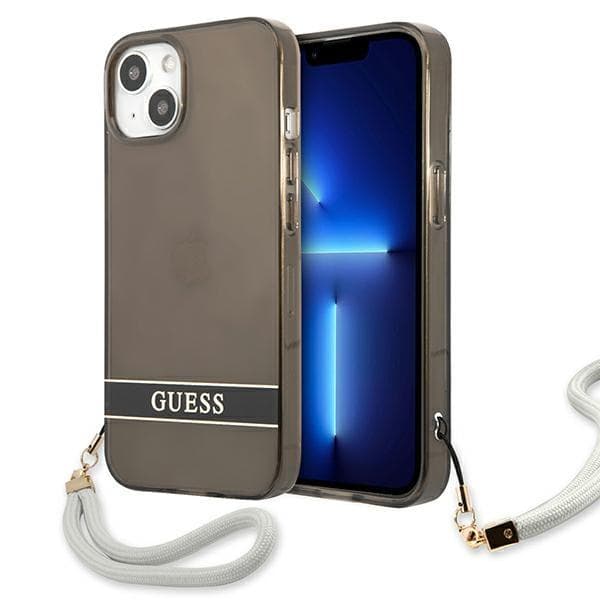 Guess GUHCP13SHTSGSK iPhone 13 mini 5.4\" sort/sort Hardcase Translucent Stap