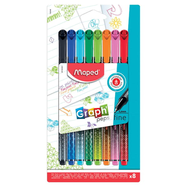 Graph Peps Deco 8 färger MAPED fineliner