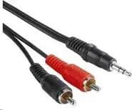 PremiumCord Jack 3.5mm - RCA (Cinch) x2 3m musta (kjackcin3) -kaapeli