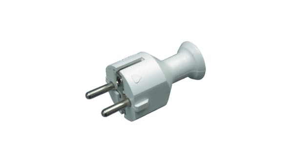 Lige stik 16A m/u Uni-Schuko 250V hvid WT-40