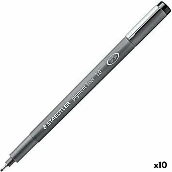 filtpenne Staedtler Pigment Line Sort (10 enheder)