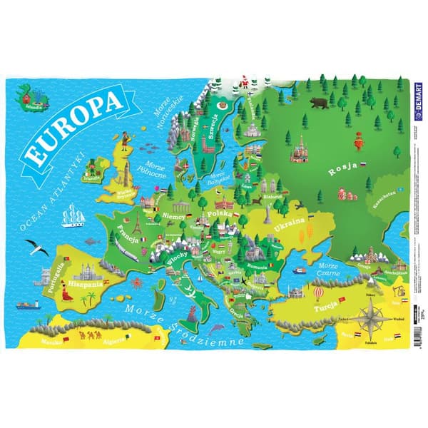 Europakort til børn Skrivebordsunderlag