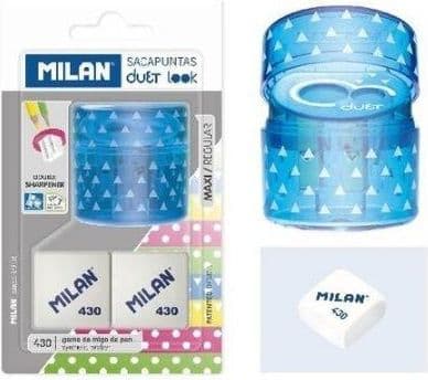 Pennvässare Duet blå+2 blister suddgummin MILAN