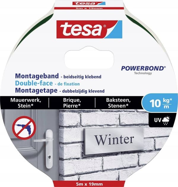 Tesa tesa Asennusteippi Muuraus & Kivi 10kg 5m x 19mm