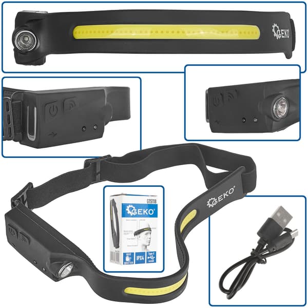 LED BEVÆGELSESSENSOR PANDELAMPE COB 3W+1W 1200mAh 350lm GEKO