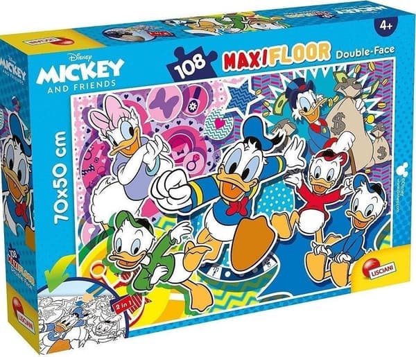 Lisciani LISCIANI DISNEY DOBBELTSIDET MAXI PUZZLE UNDERGROUND ANDERS AND 108 STK.