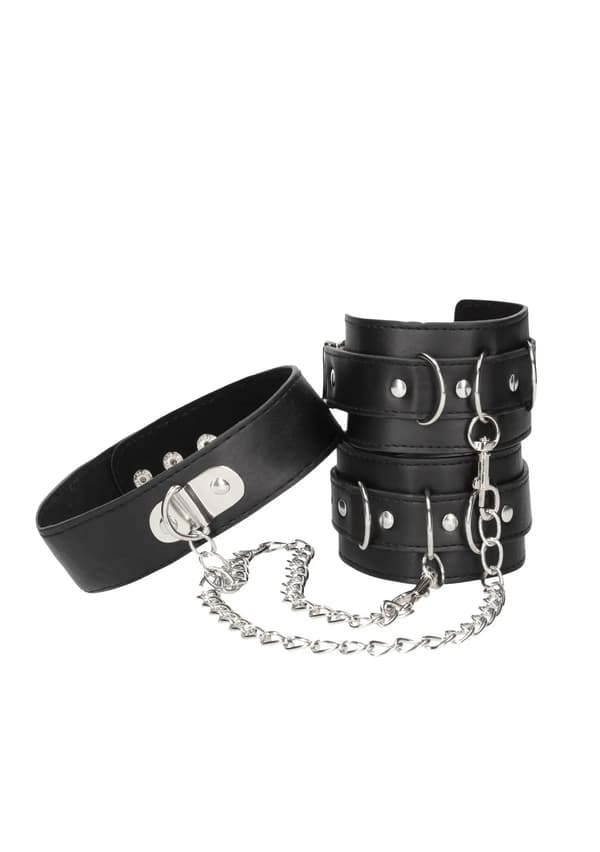 Halsband i Bonded Läder med Handbojor