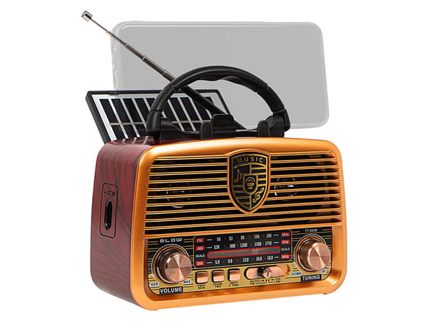 77-540# Bärbar Analog AM/FM BT Blow Ra10 Solradio