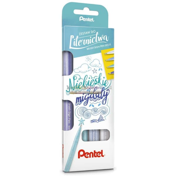 Sæt med kalligrafipenne 4 farver PENTEL