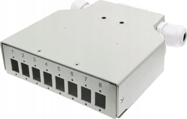 DIN-skena ljusströmbrytare 8xSC simplex /8xLC duplex med ALANTEC frontplatta