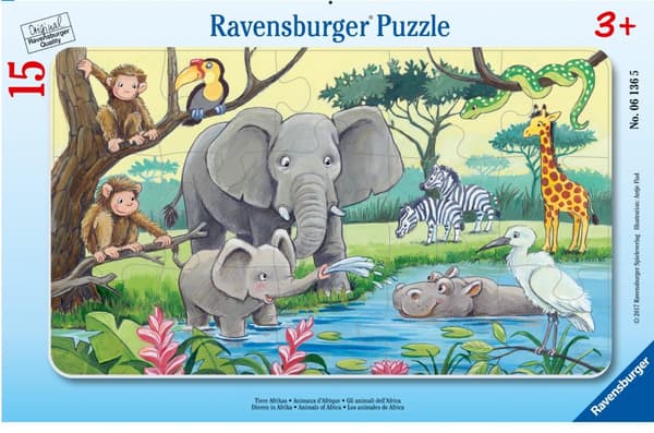 Ravensburger Palapeli 15 Afrikan eläintä