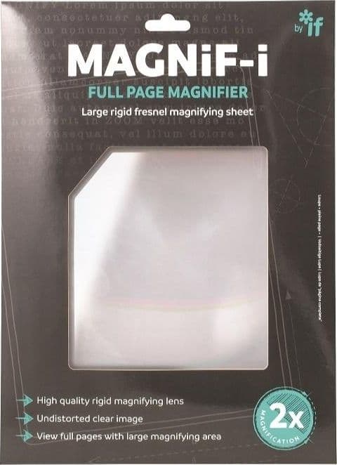 Magnifi-i Forstørrelsesark/Forstørrelsesglas til A4-bog