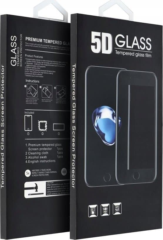 5D Full Glue karkaistu lasi - iPhone 16 Pro musta